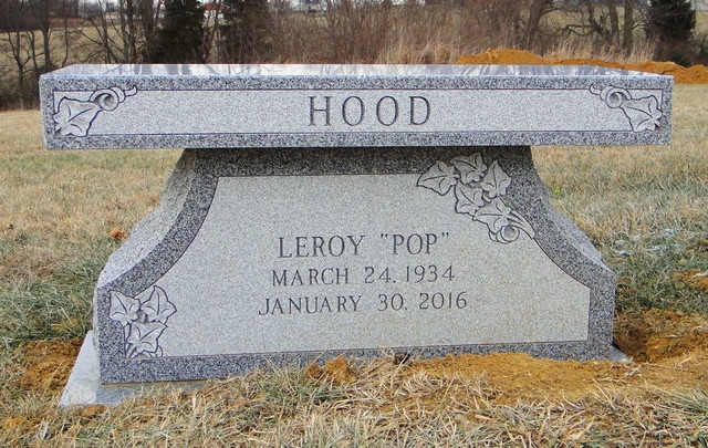 Hood Bench Memorial with Ivy Carvings