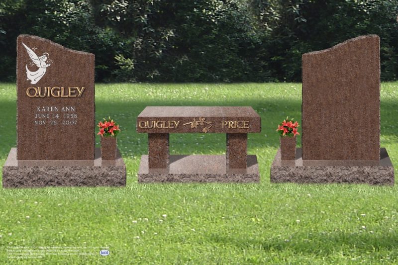 Unique Black Bench Memorial for Two People