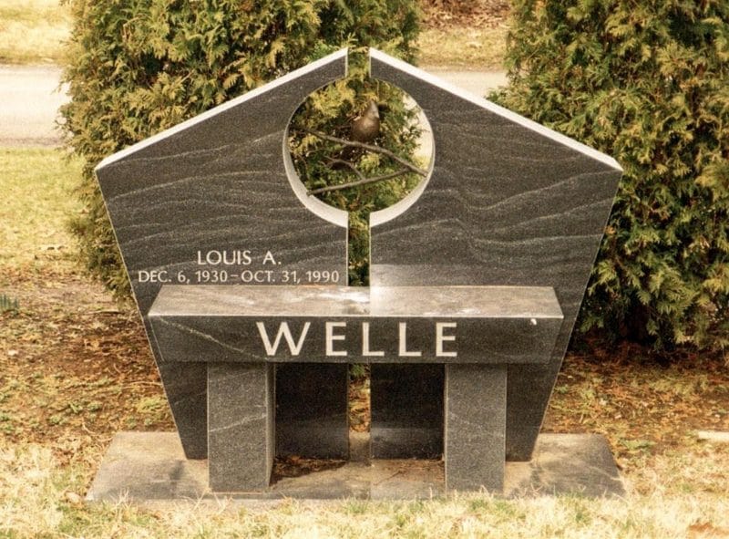 Wheeler Marble Bench Memorial with Cross Carving