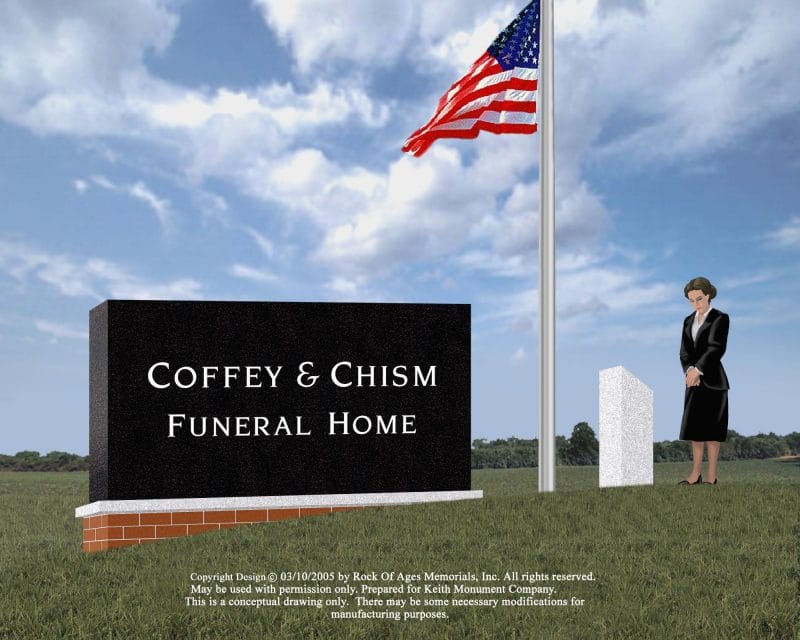 Coffey Chism Funeral Home Granite Sign