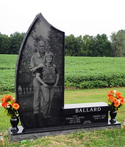 Ballard Large Etching on Front Bench Monument