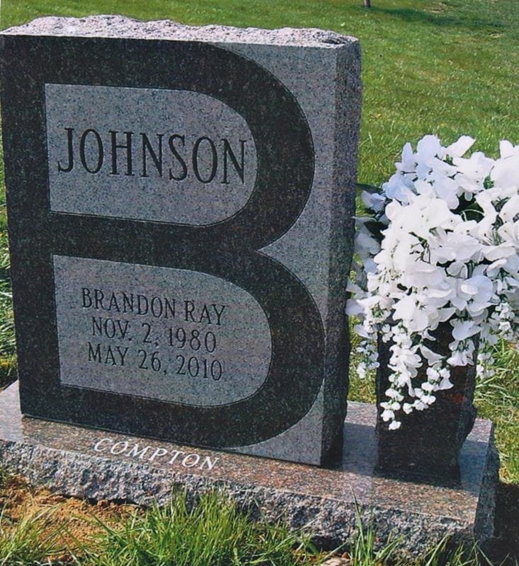 Johnson Headstone with Letter B and Vase